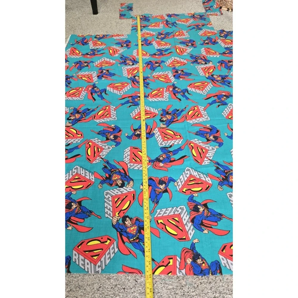 Vintage 1996 Superman DC Comics Fabric Remnant Man Of Steel Craft Quilt 45x55